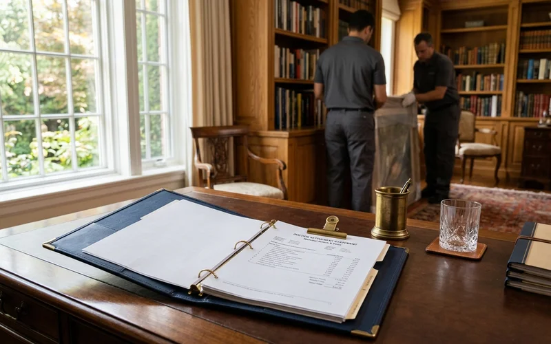Auction settlement statement in the executor binder