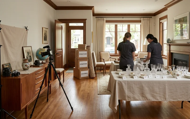 Comparison chart of estate sale, online auction and donation