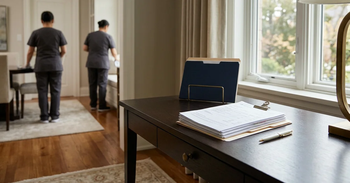 Stack of donation receipts clipped in a folder on a desk