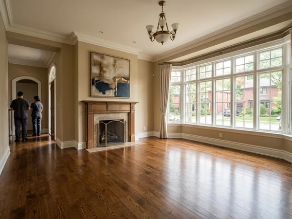 Broom-clean living room ready for handoff on the agreed date