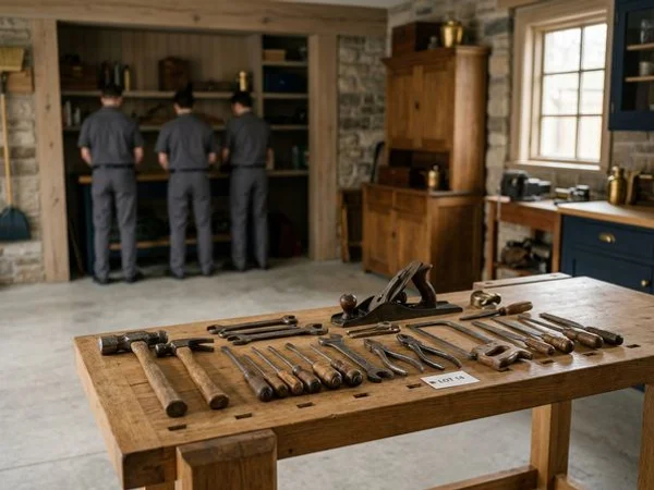 Vintage hand tools grouped into an auction lot